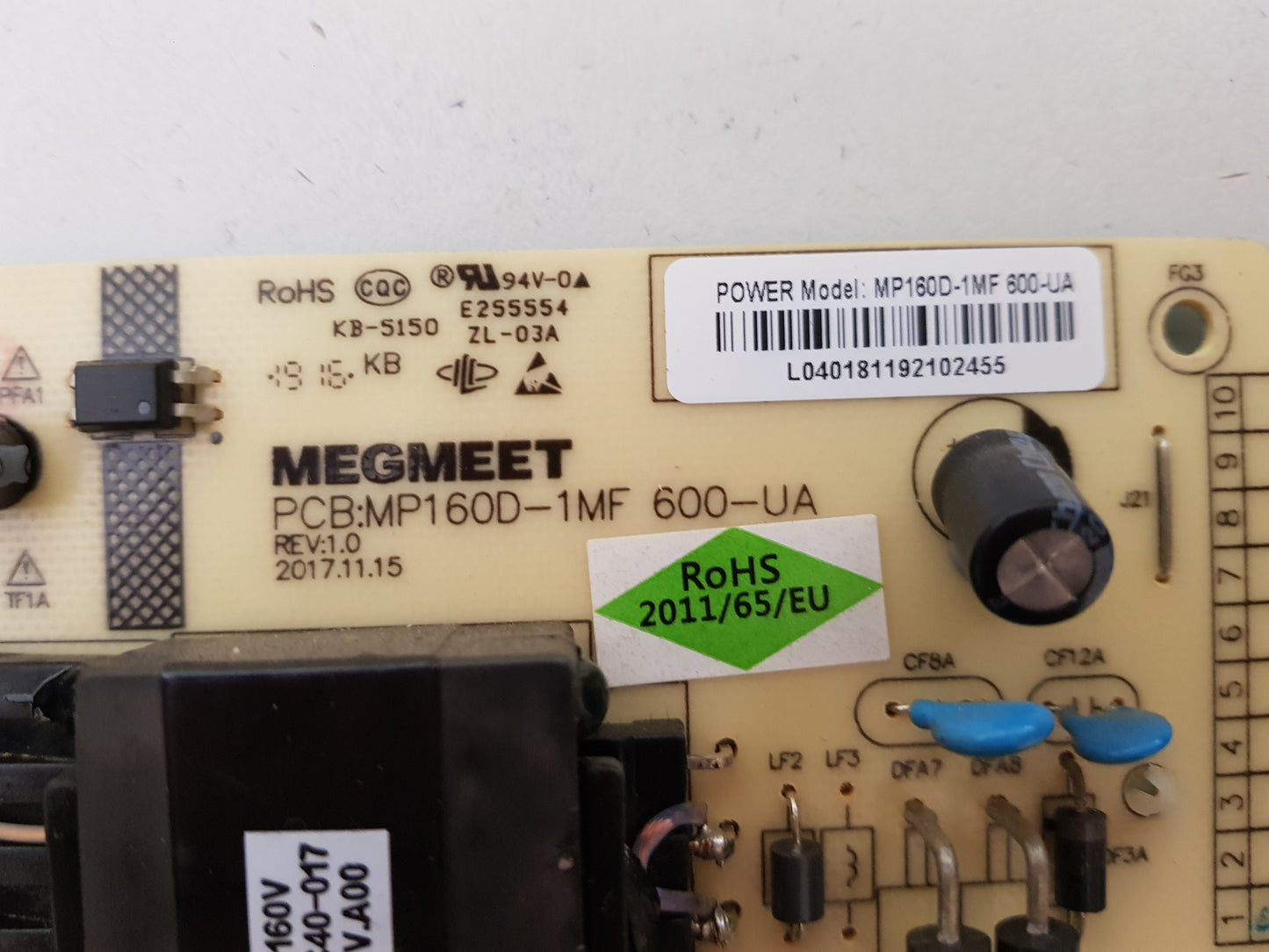 GENUINE HITACHI 50UHDSM8 POWER SUPPLY BOARD MP160D-1MF 600-UA