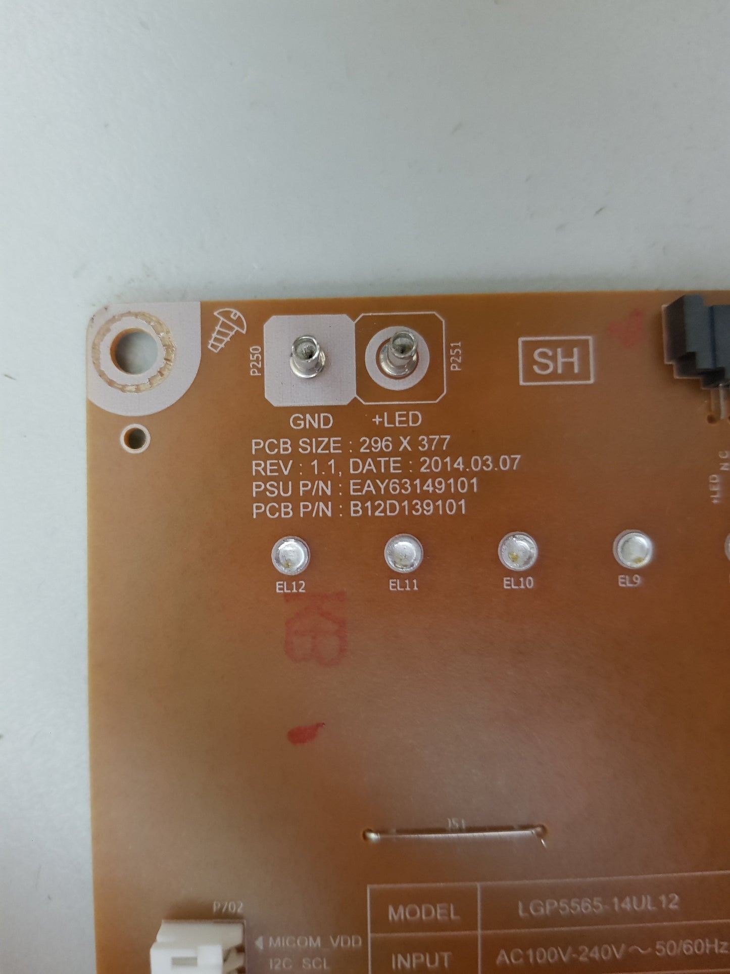LG 65UB980T POWER SUPPLY BOARD EAY63149101 LGP5565-14UL12