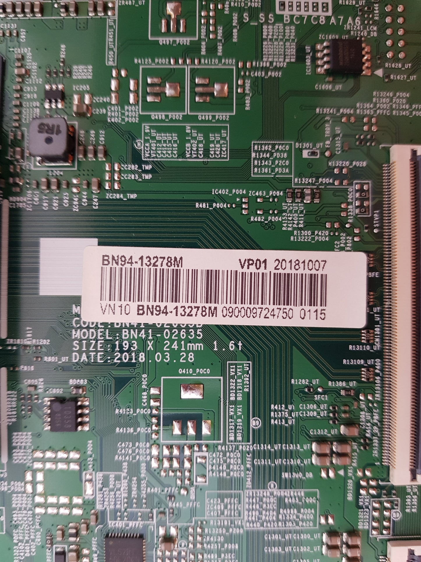 GENUINE SAMSUNG UA65NU7100 WXXY (VER FA02) MAIN BOARD BN94-13278M