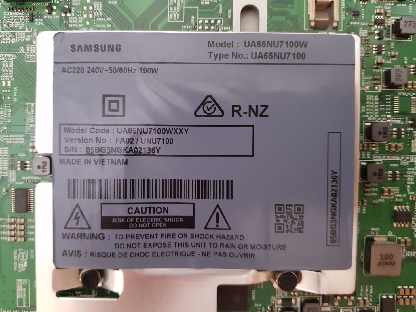 GENUINE SAMSUNG UA65NU7100 WXXY (VER FA02) MAIN BOARD BN94-13278M