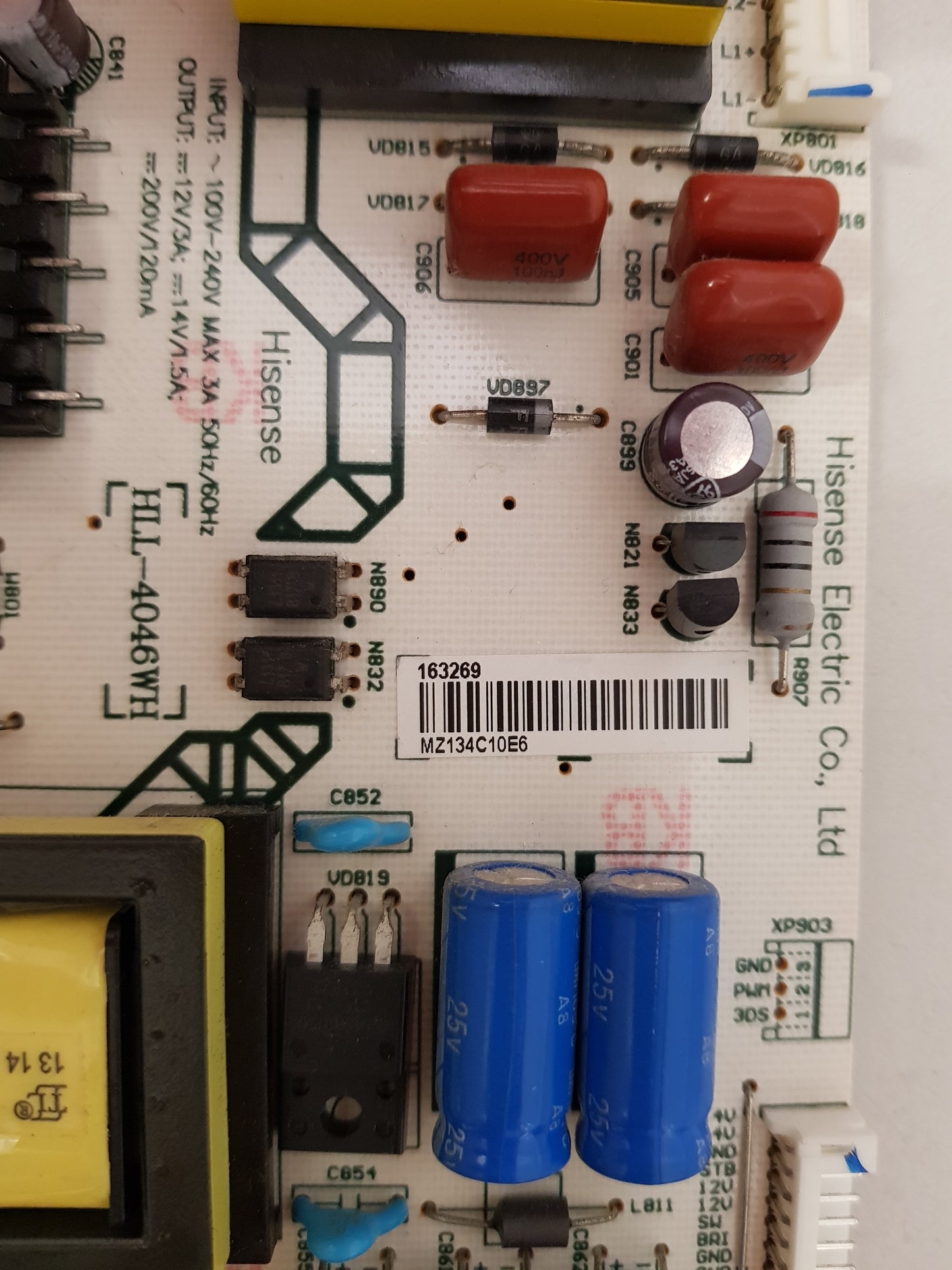 GENUINE HISENSE HL50K160PL POWER SUPPLY BOARD RSAG7.820.5024 HLL-4046WH 163269
