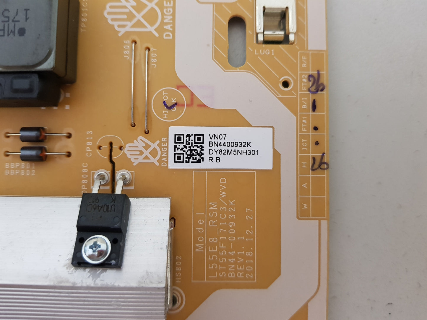 SAMSUNG UA55RU8000 POWER SUPPLY BOARD BN44-00932K L55E8_RSM