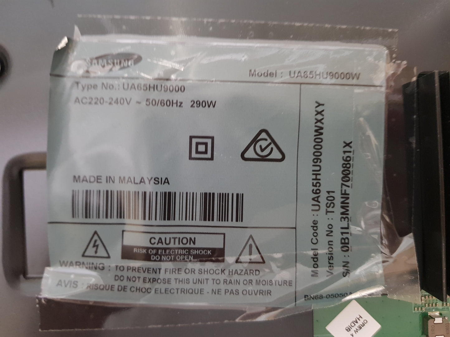SAMSUNG UA65HU9000 WXXY (VER TS0) MAIN BOARD BN94-07049P BN41-02173