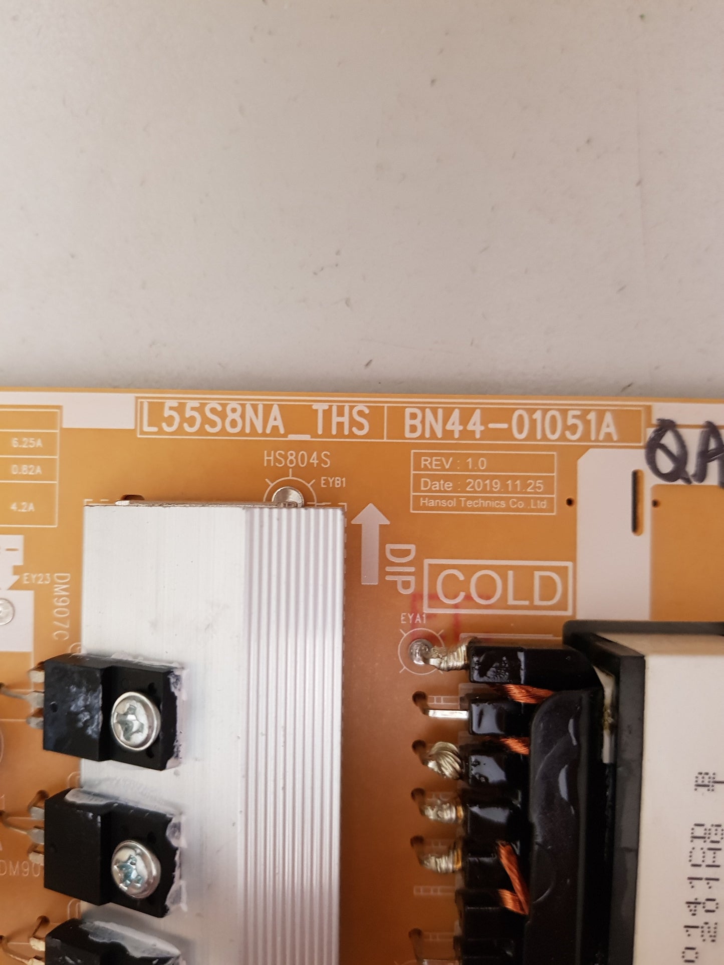 SAMSUNG QA55Q80TAW POWER SUPPLY BOARD BN44-01051A L55S8NC_THS