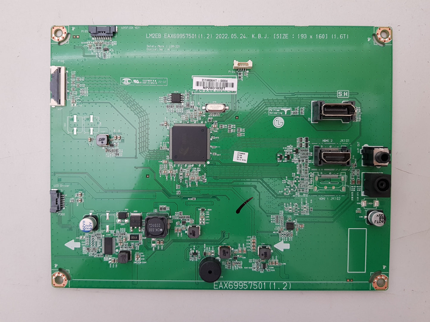 LG 27GN60R MONITOR MAIN BOARD EBU67253002 EAX69957501 1.2