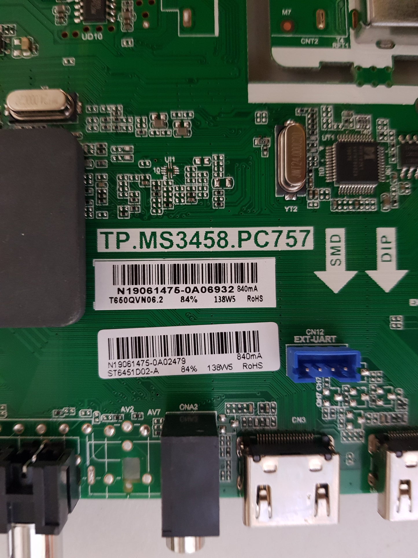GENUINE BAUHN ATV65UHD-0917 MAIN BOARD TP.MS3458.PC757 ST6451D02-A