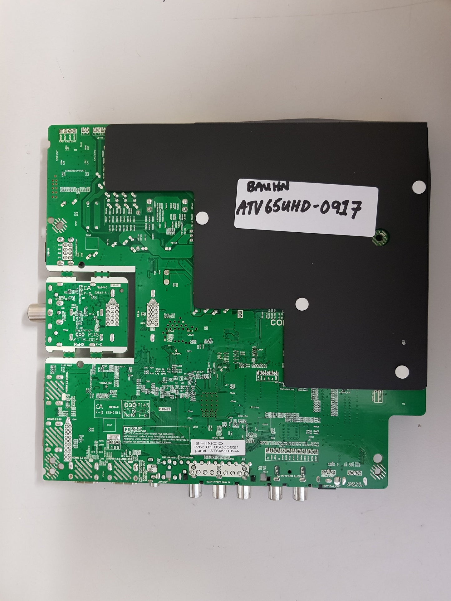 GENUINE BAUHN ATV65UHD-0917 MAIN BOARD TP.MS3458.PC757 ST6451D02-A