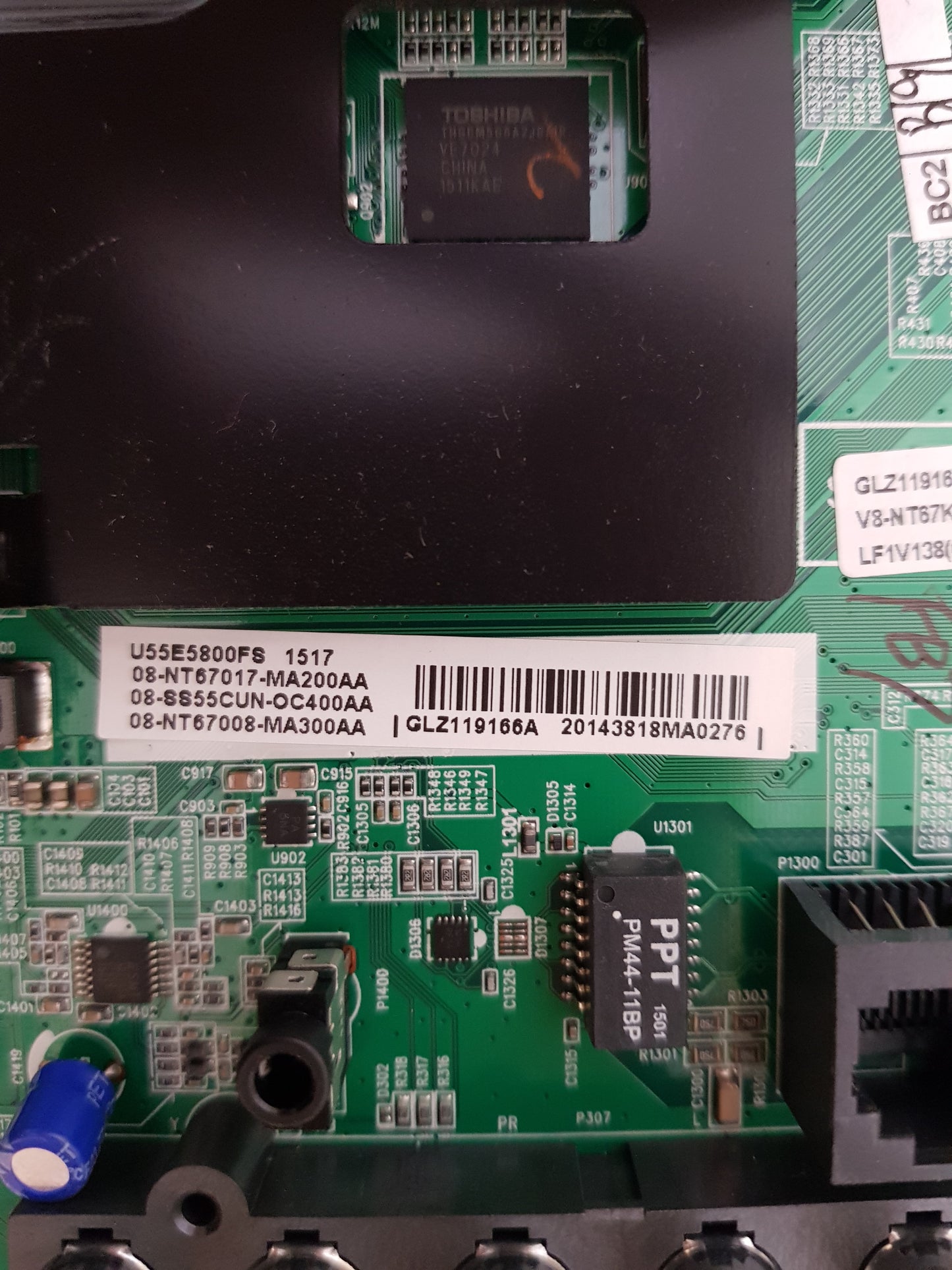 GENUINE TCL U55E5800FS MAIN BOARD 40-NT67ES-MAC4HG 08-SS55CUN-OC400AA NT67KE