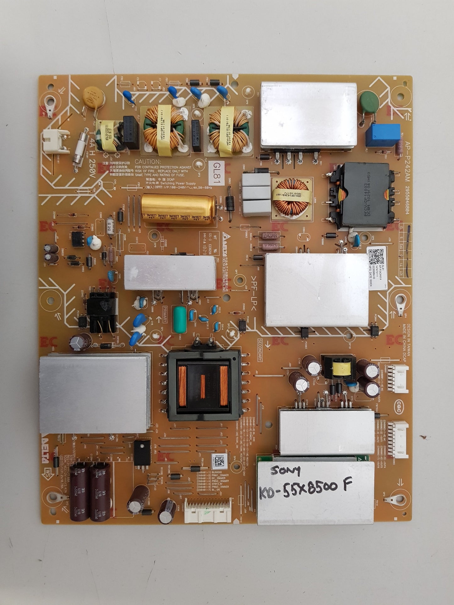 GENUINE SONY KD- 55X8500F POWER SUPPLY BOARD GL81 AP-P242AM 147473111 2955046804