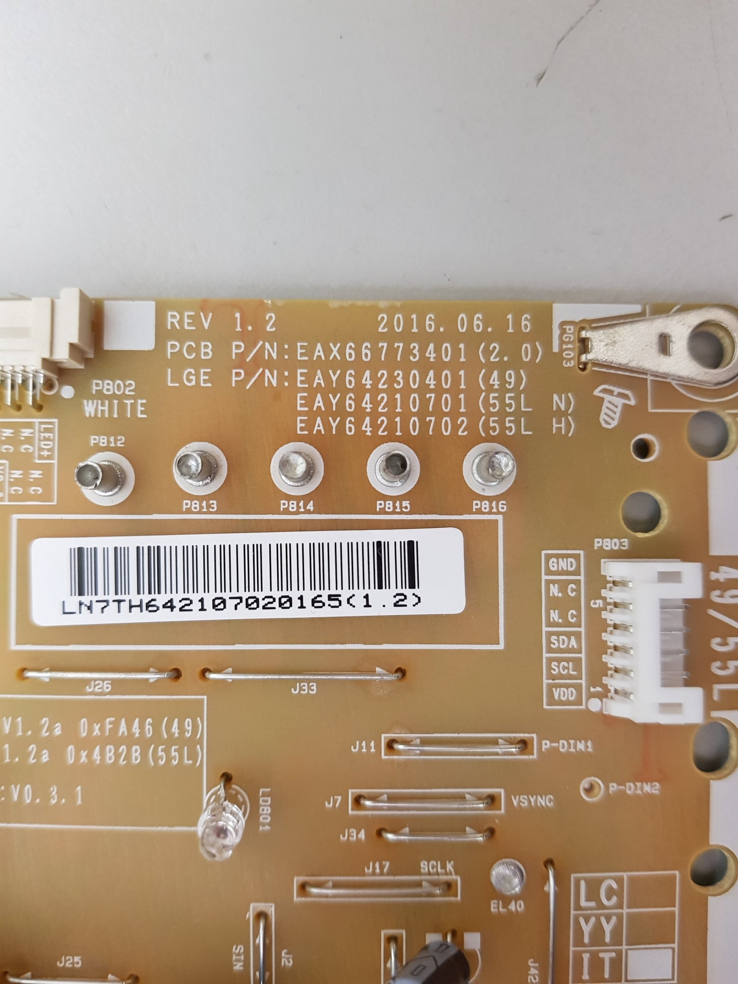 LG 55UH652T POWER SUPPLY BOARD EAY64210701 LGP55L-16UL6 EAX66773401