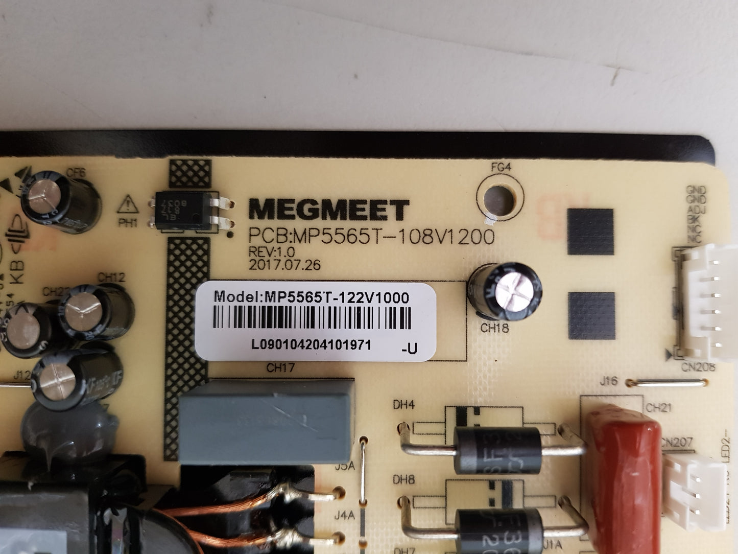 POLAROID PL6517AUD POWER SUPPLY BOARD MP5565T-108V1200 MP5565T-122V1000