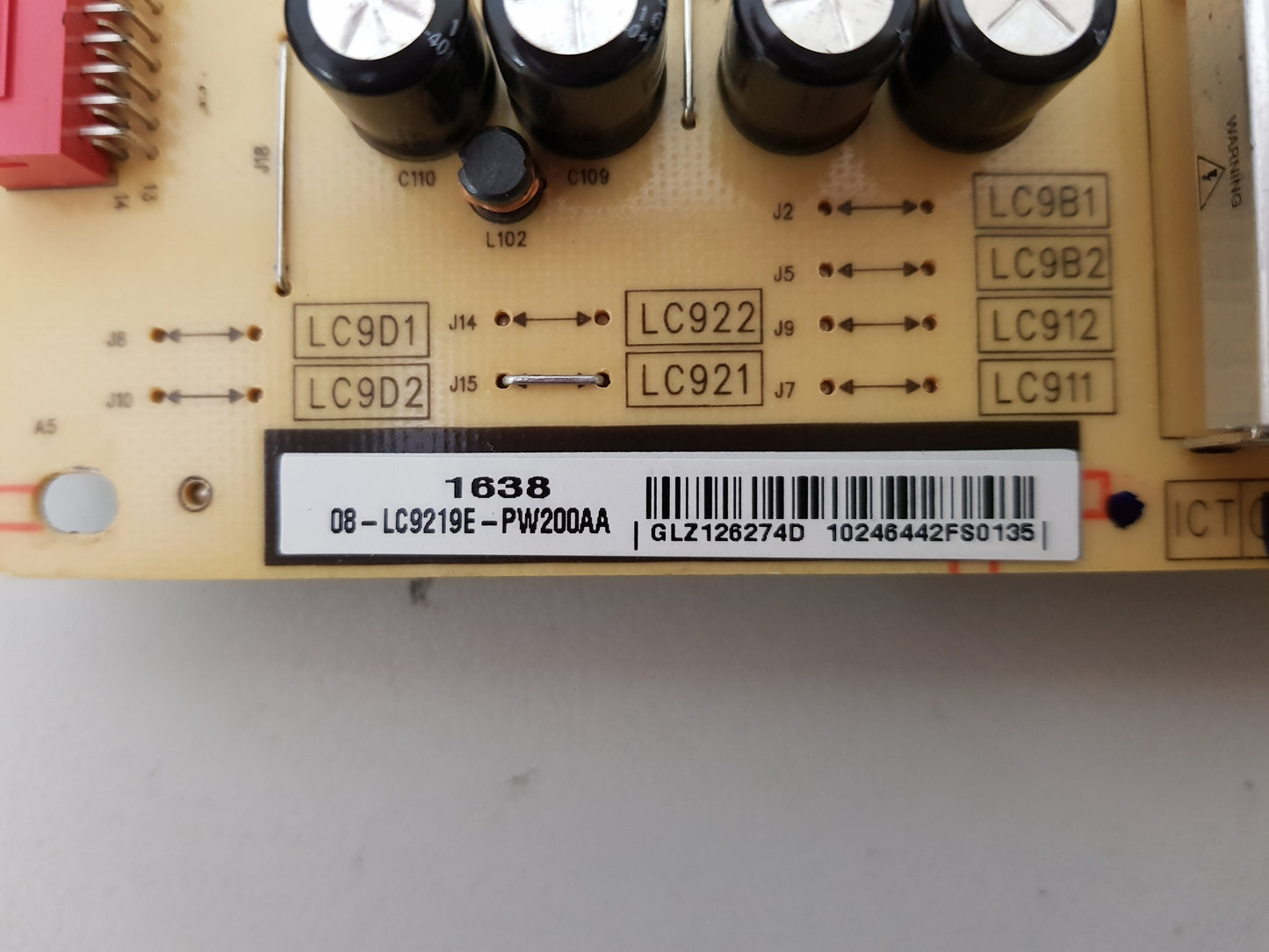 TCL 49P1FS POWER SUPPLY BOARD 40-LC921E-PWA1CG 80-LC9219E-PW200AA