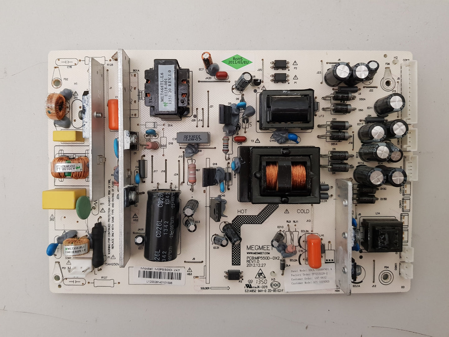 GENUINE BAUHN ATV-55FHDED POWER SUPPLY BOARD MIP550D-JXT MIP550D-DX2