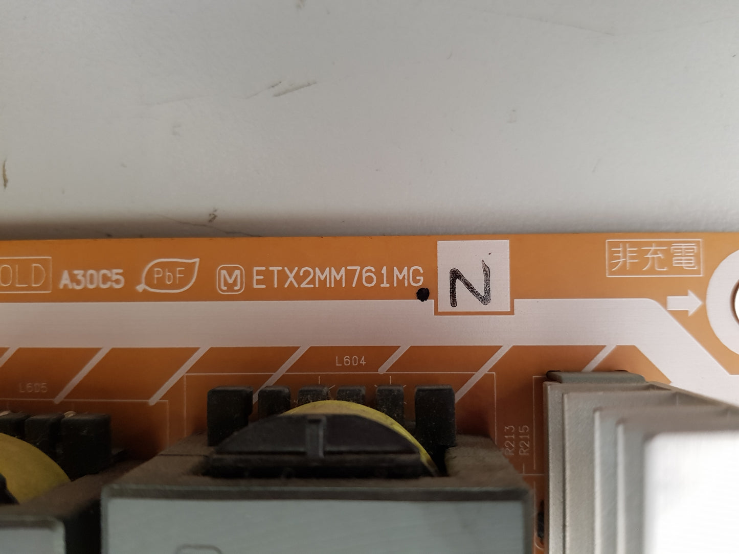 PANASONIC THP54S10A POWER SUPPLY BOARD ETX2MM761MGN NPX761MG-1