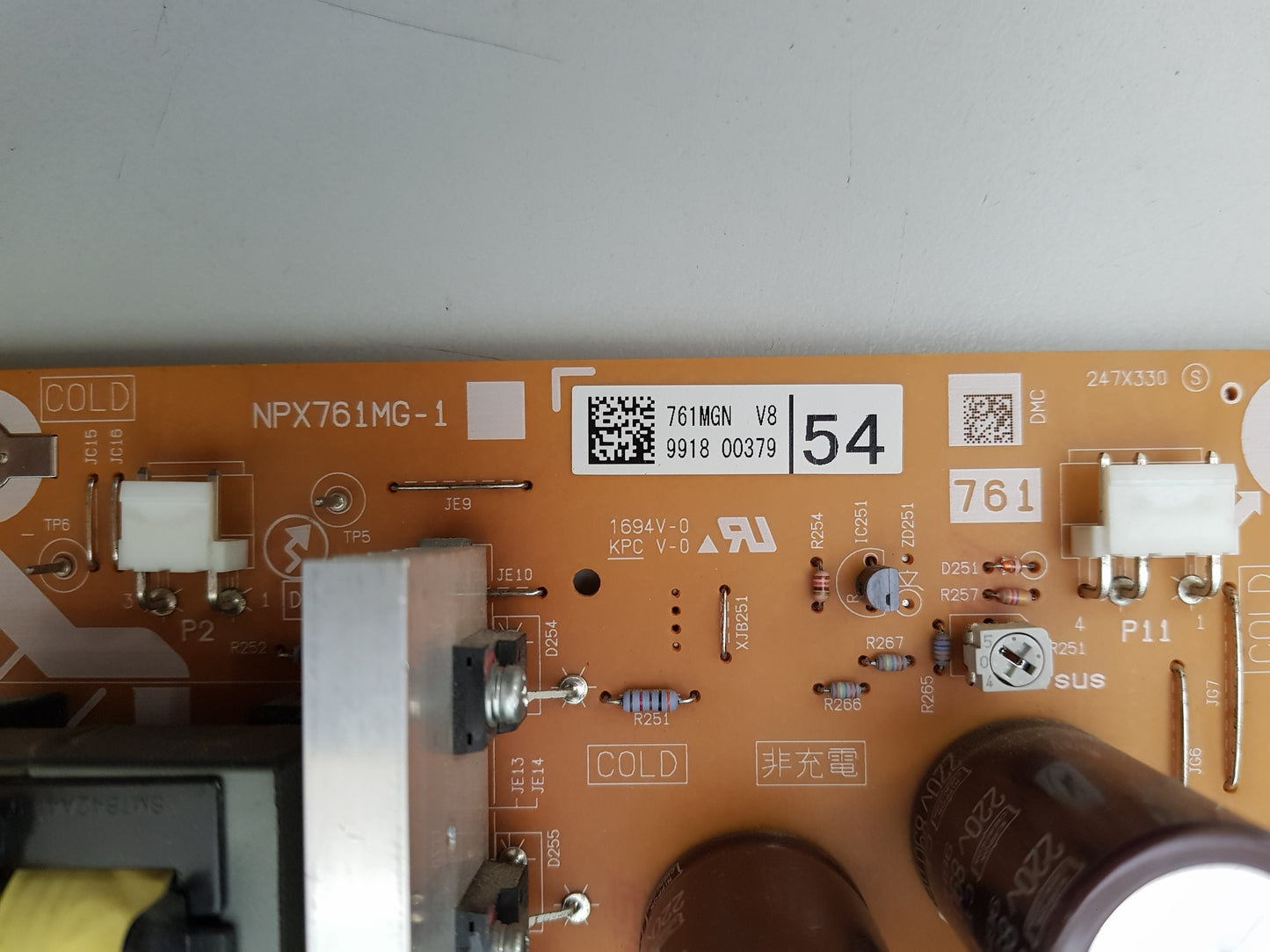 PANASONIC THP54S10A POWER SUPPLY BOARD ETX2MM761MGN NPX761MG-1