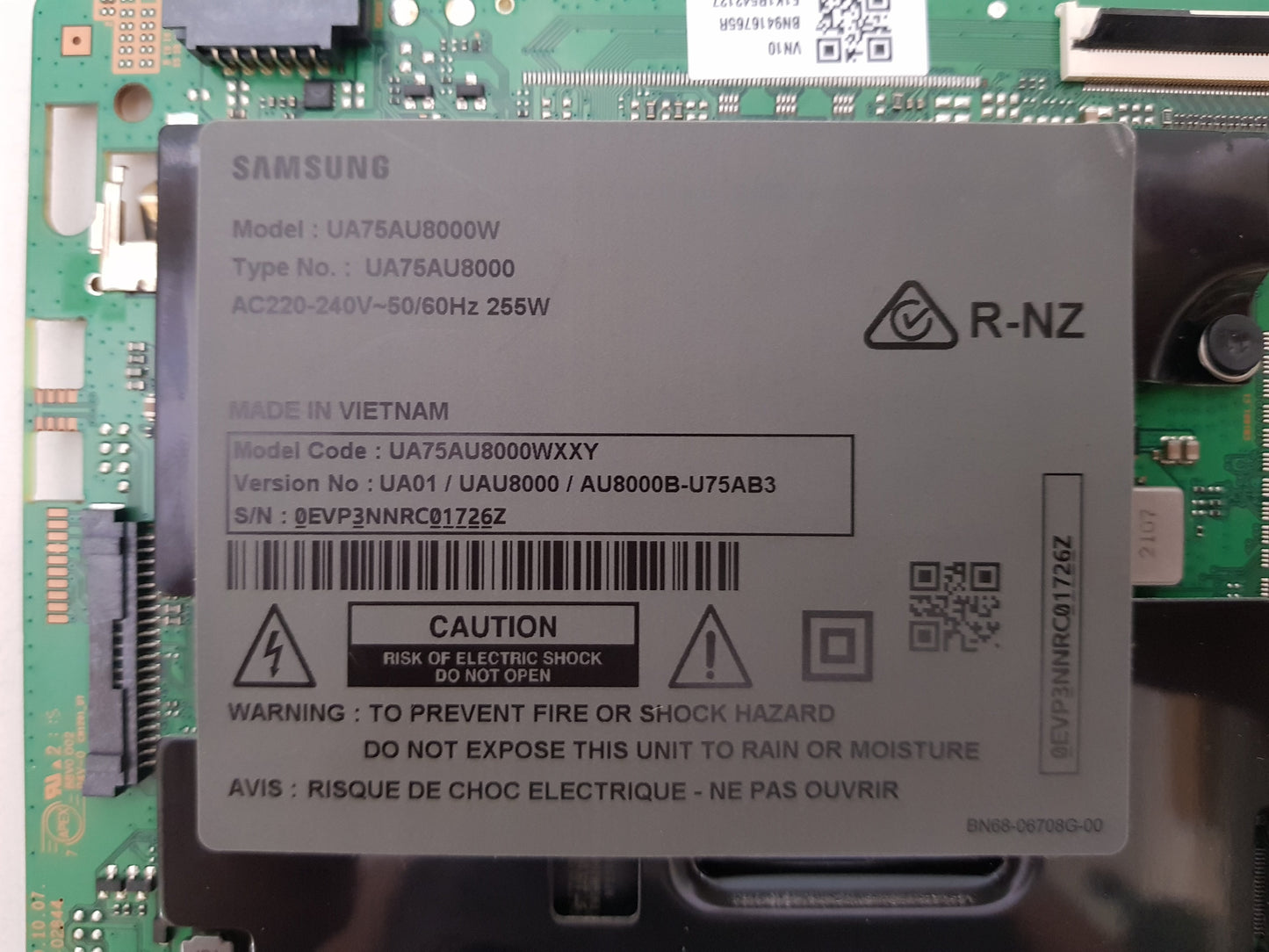 GENUINE SAMSUNG UA75AU8000 WXXY (VER UA01) MAIN BOARD BN94-16765R BN97-18180K