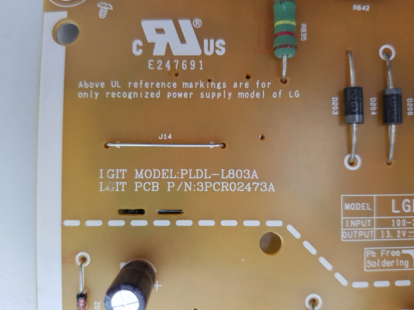 LG 65UM7600 POWER SUPPLY BOARD EAX68284201 1.6 EAY65228701 LGP65T-19U1