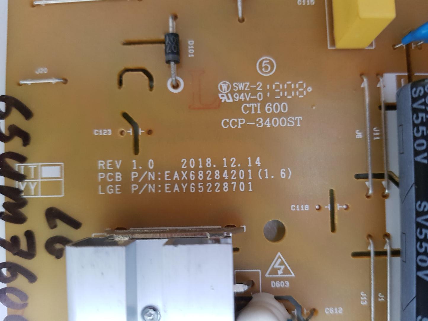 LG 65UM7600 POWER SUPPLY BOARD EAX68284201 1.6 EAY65228701 LGP65T-19U1
