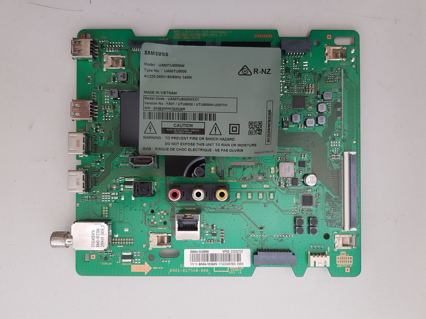 SAMSUNG UA50TU8000 WXXY (VER YA01) MAIN BOARD BN94-15769D BN94-15360N BN41-02756B