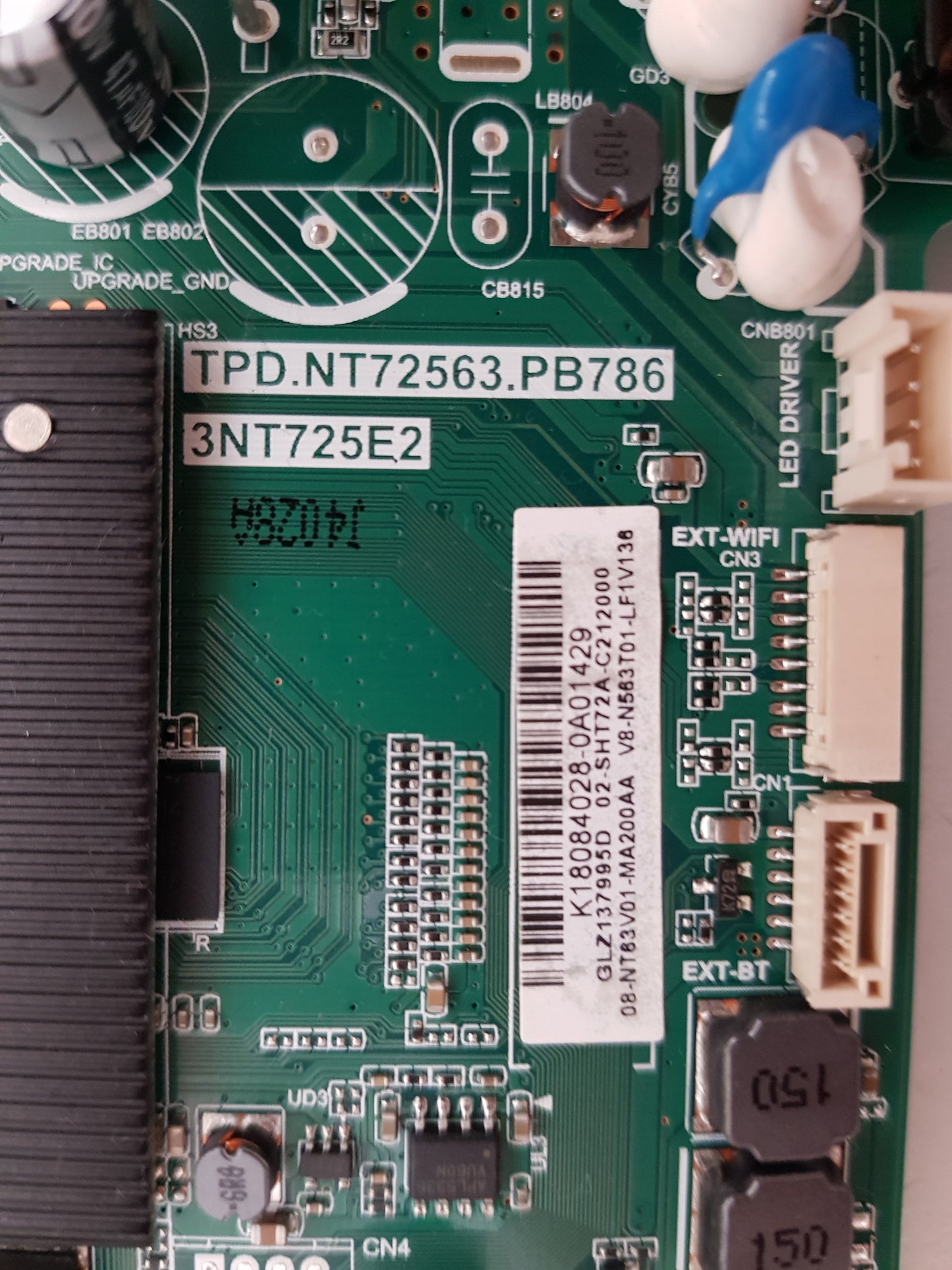 TCL 32S6500S MAIN BOARD TPD.NT72563.PB786 3NT725E2