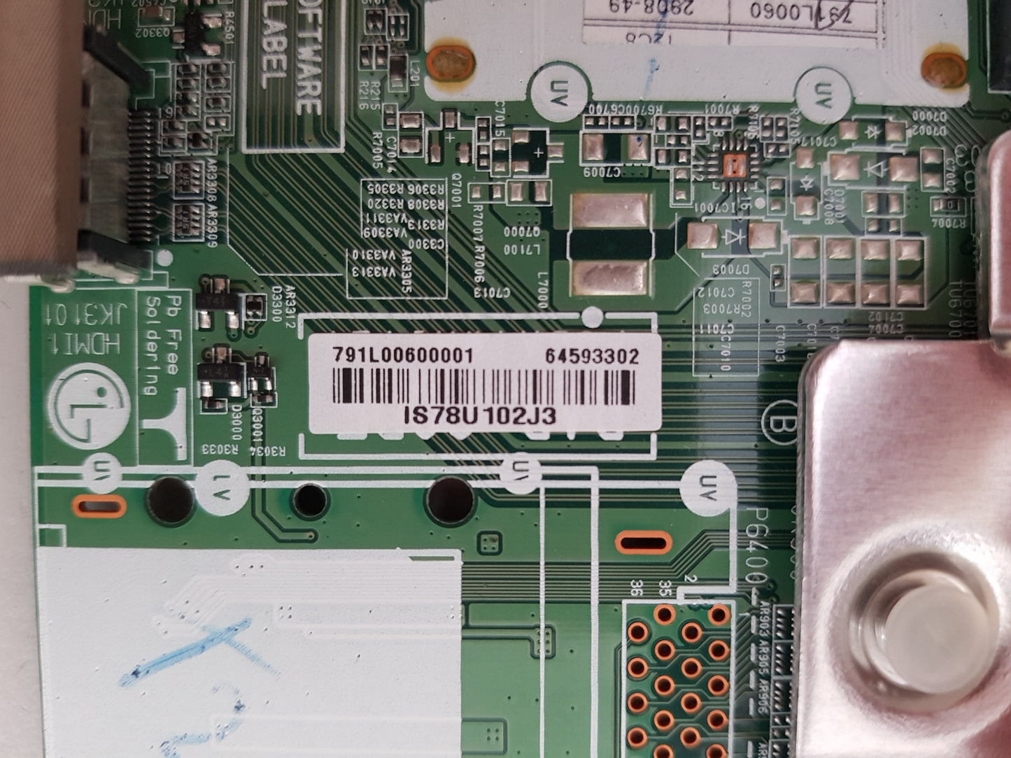 LG 49UJ654T MAIN BOARD 64593302 EAX67133404 1.0