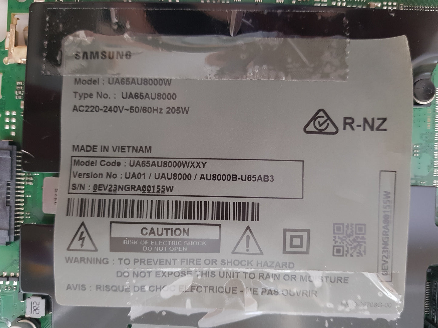 SAMSUNG UA65AU8000 WXXY (VER UA01) MAIN BOARD BN94-16837V BN97-18180K