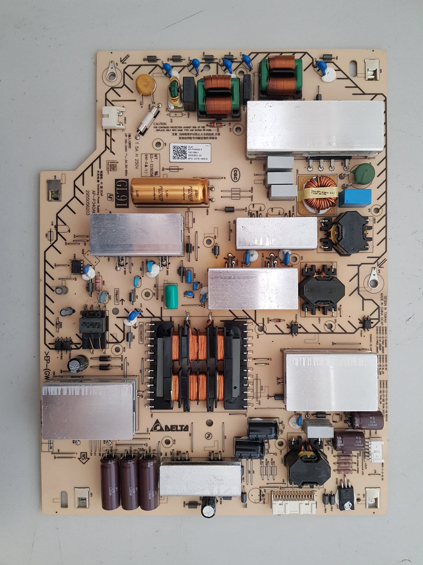 SONY KD- 65X8000G POWER SUPPLY BOARD GL91 AP-P340AM 100138911 2955056203