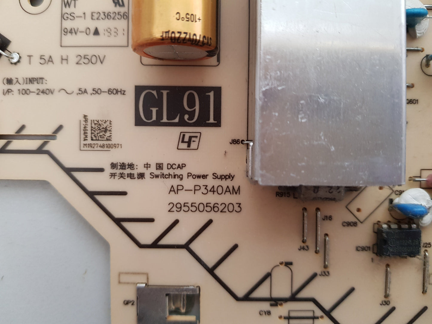 SONY KD- 65X8000G POWER SUPPLY BOARD GL91 AP-P340AM 100138911 2955056203