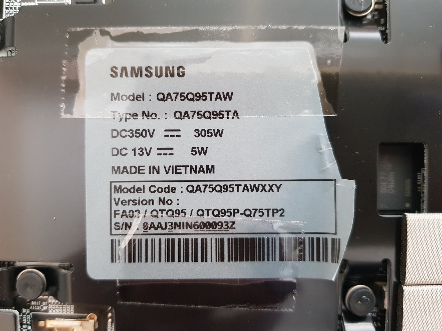 SAMSUNG QA75Q95TAW XXY (VER FA02) MAIN BOARD BN94-15290G BN41-02754B