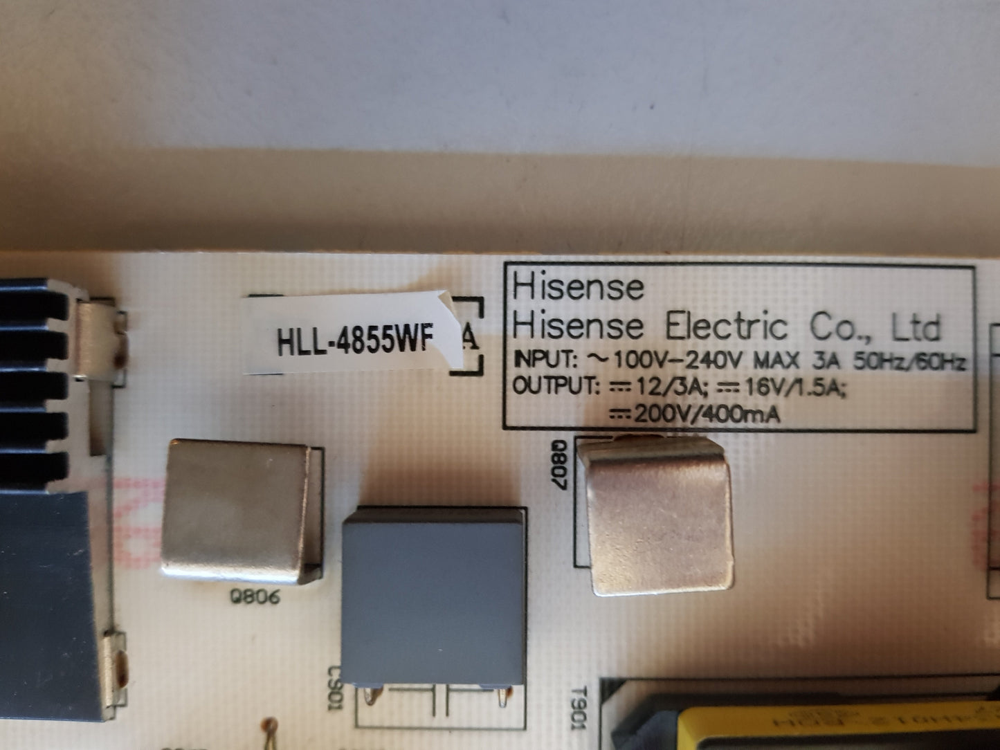 HISENSE 50K220PW POWER SUPPLY BOARD RSAG7.820.5687 HLL-4855WF 172460