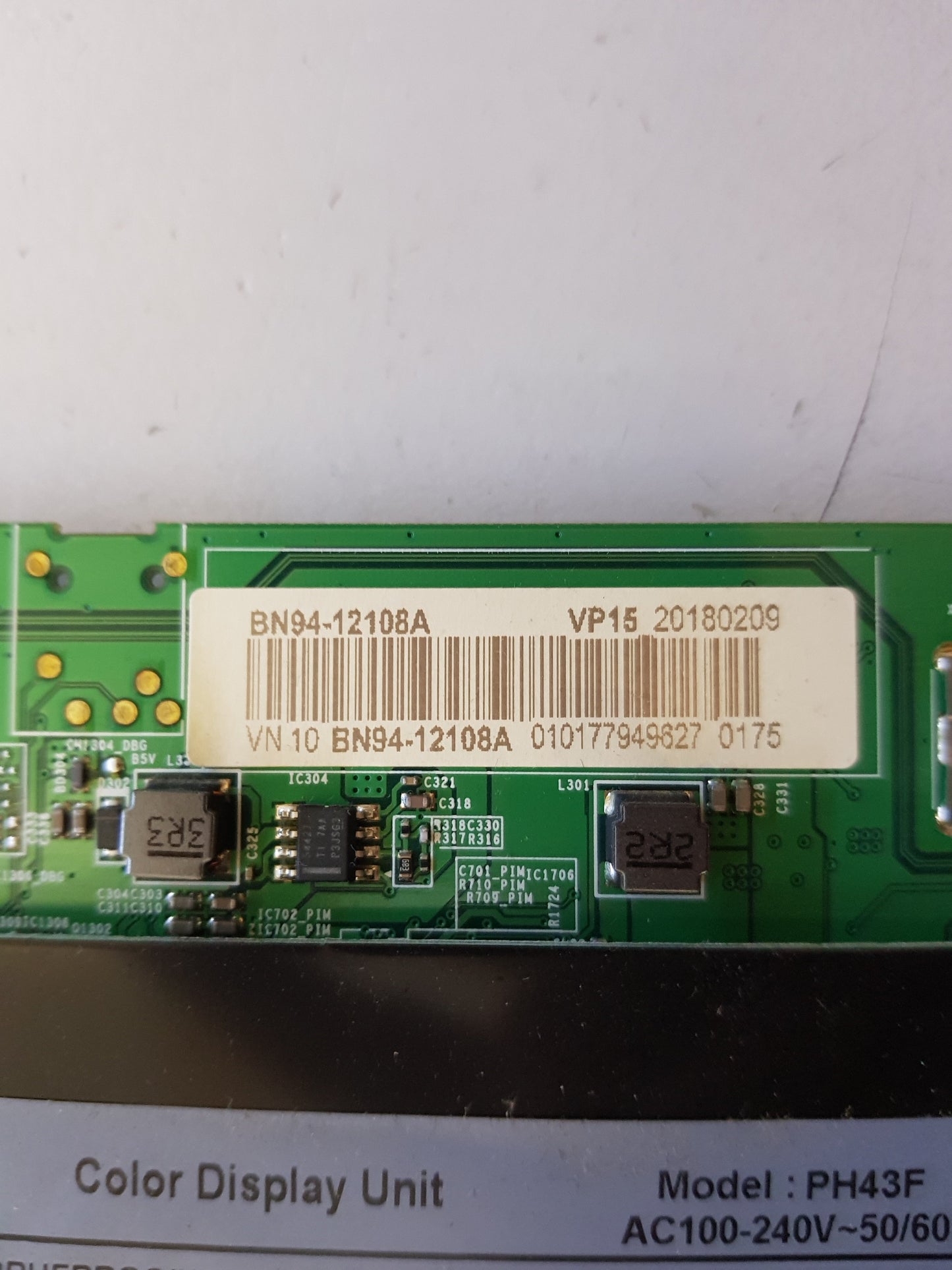SAMSUNG PH43F COLOR DISPLAY UNIT MAIN BOARD BN94-12108A LH43PHFPBGC/XY