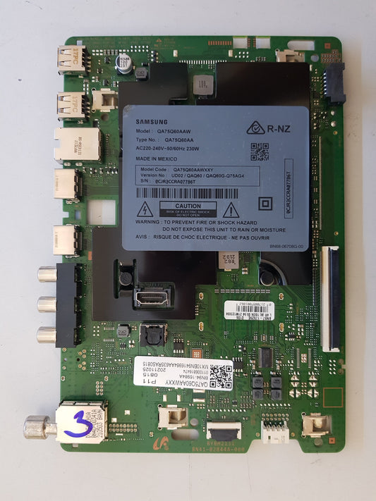 SAMSUNG QA75Q60AAW XXY (VER UD02) MAIN BOARD BN94-16984A BN97-17928E BN41-02844A