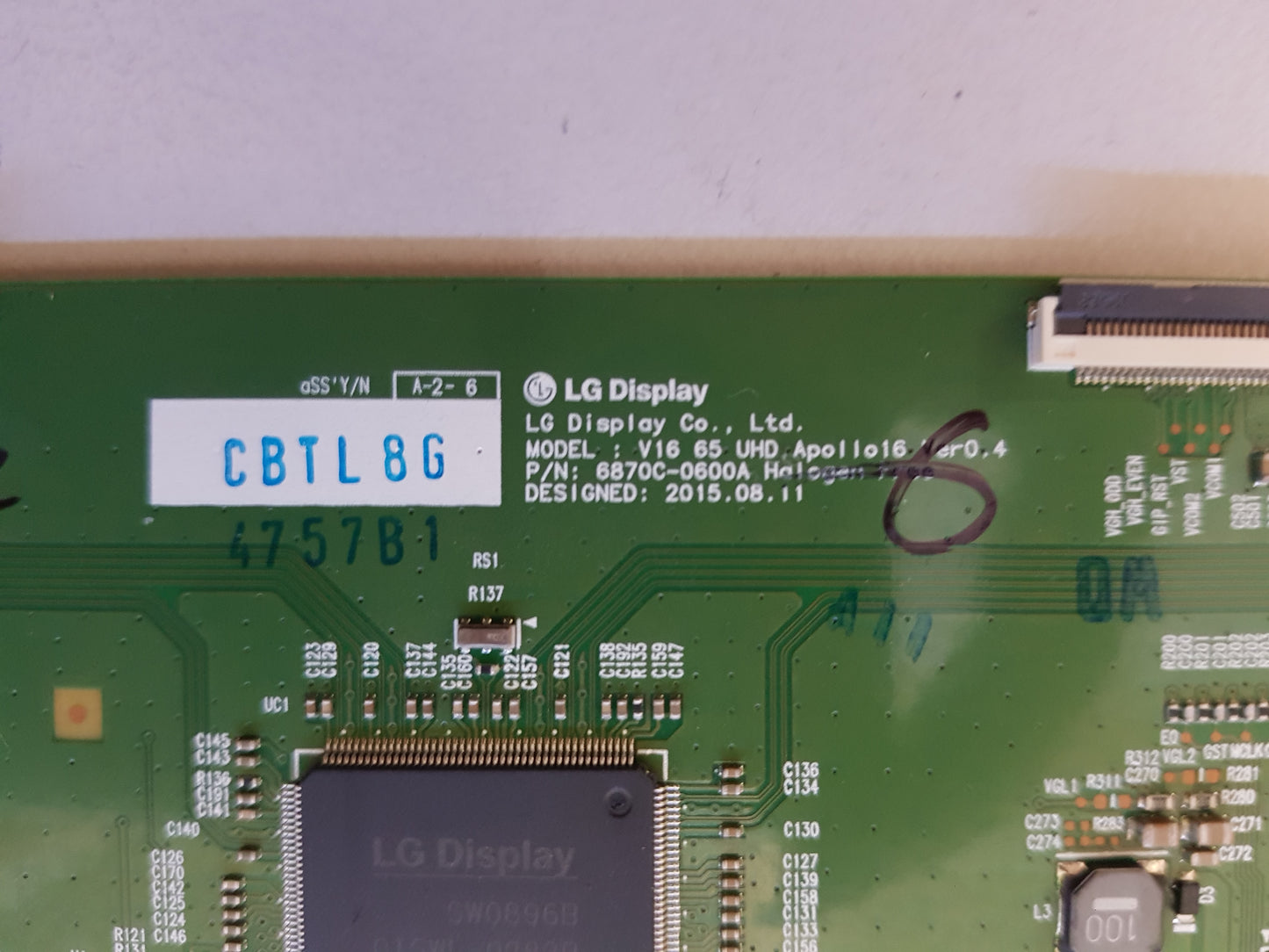 LG 65UH652T T-CON BOARD 6871L-4757B 6870C-0600A