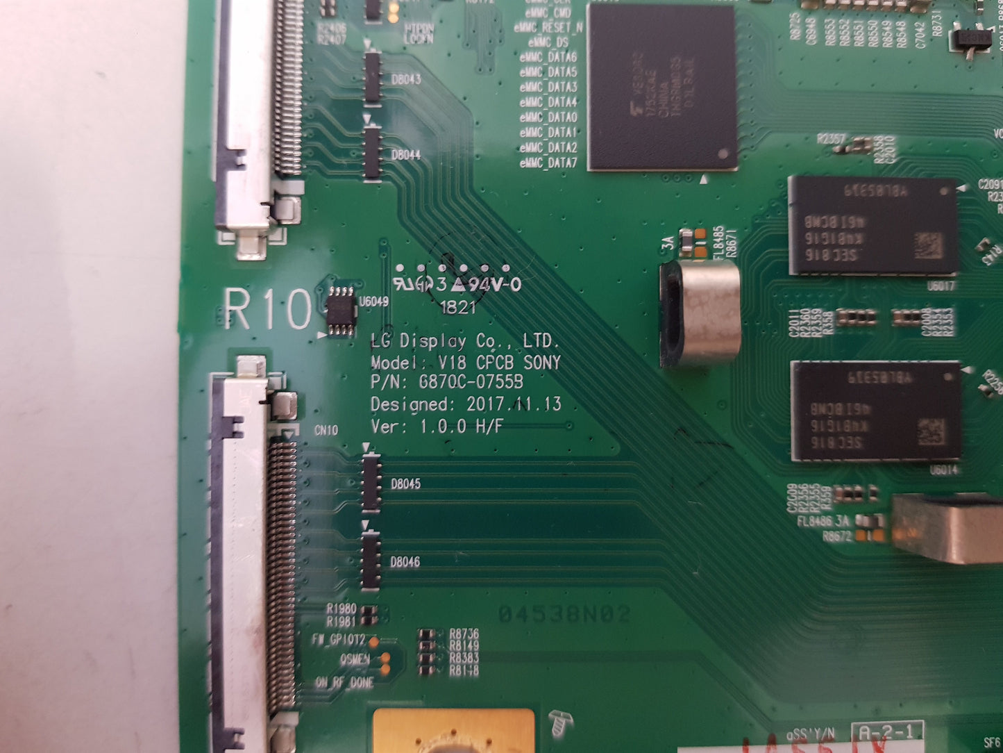SONY OLED KD- 55A8F T-CON BOARD 6870C-0755B 6871L-5436E 6871L-5436G