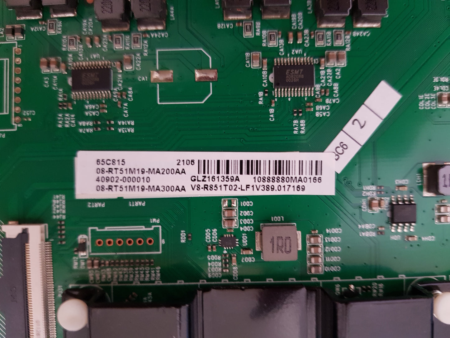 TCL 65C815 MAIN BOARD RT2851 40-RT51M2-MAB2HG V8-R851T02-LF1V389.017169