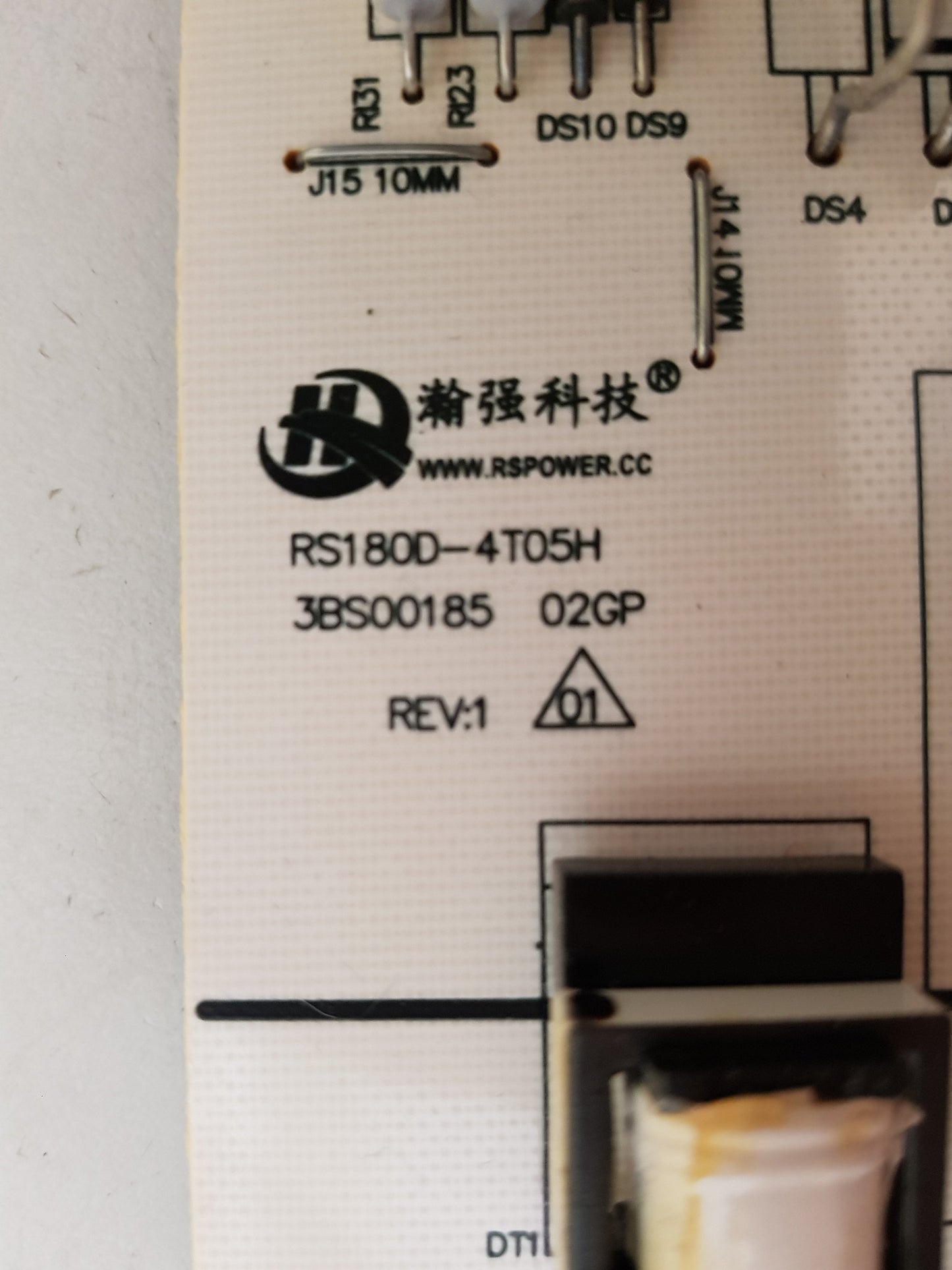 JVC LT-65N785A POWER SUPPLY BOARD RS180D-4T05H 3BS00185