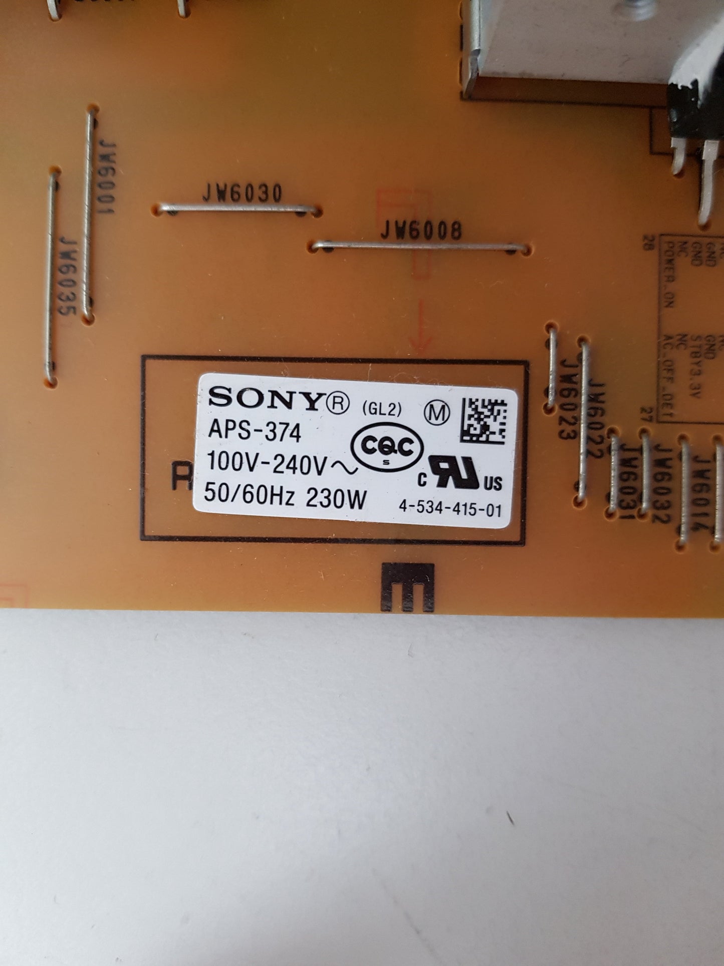 SONY KDL- 60W600B POWER SUPPLY BOARD GL2 APS-374 1-893-326-11 147458612