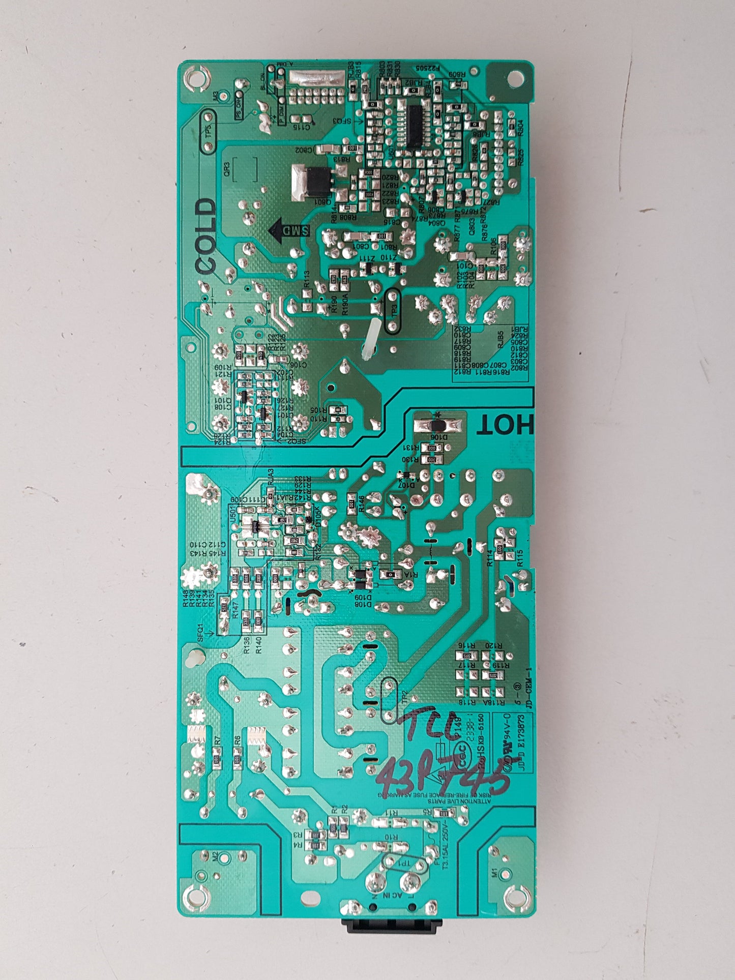 TCL 43P745 POWER SUPPLY BOARD PW.A100W2.771