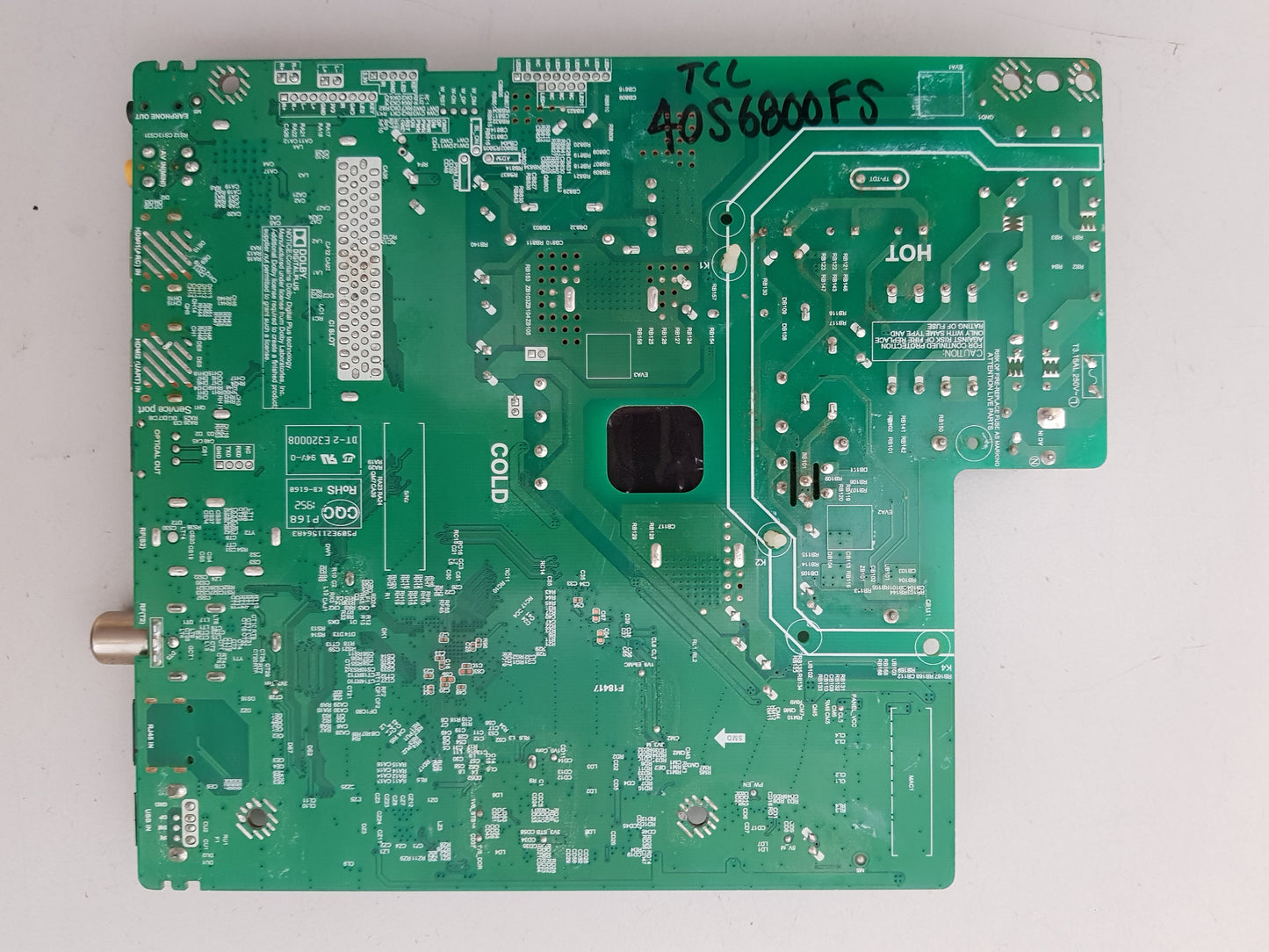 TCL 40S6800FS MAIN BOARD TPD.RT2841.PB772 V8-R41KT01-LF1V 02-SHY41KT-CMAU01