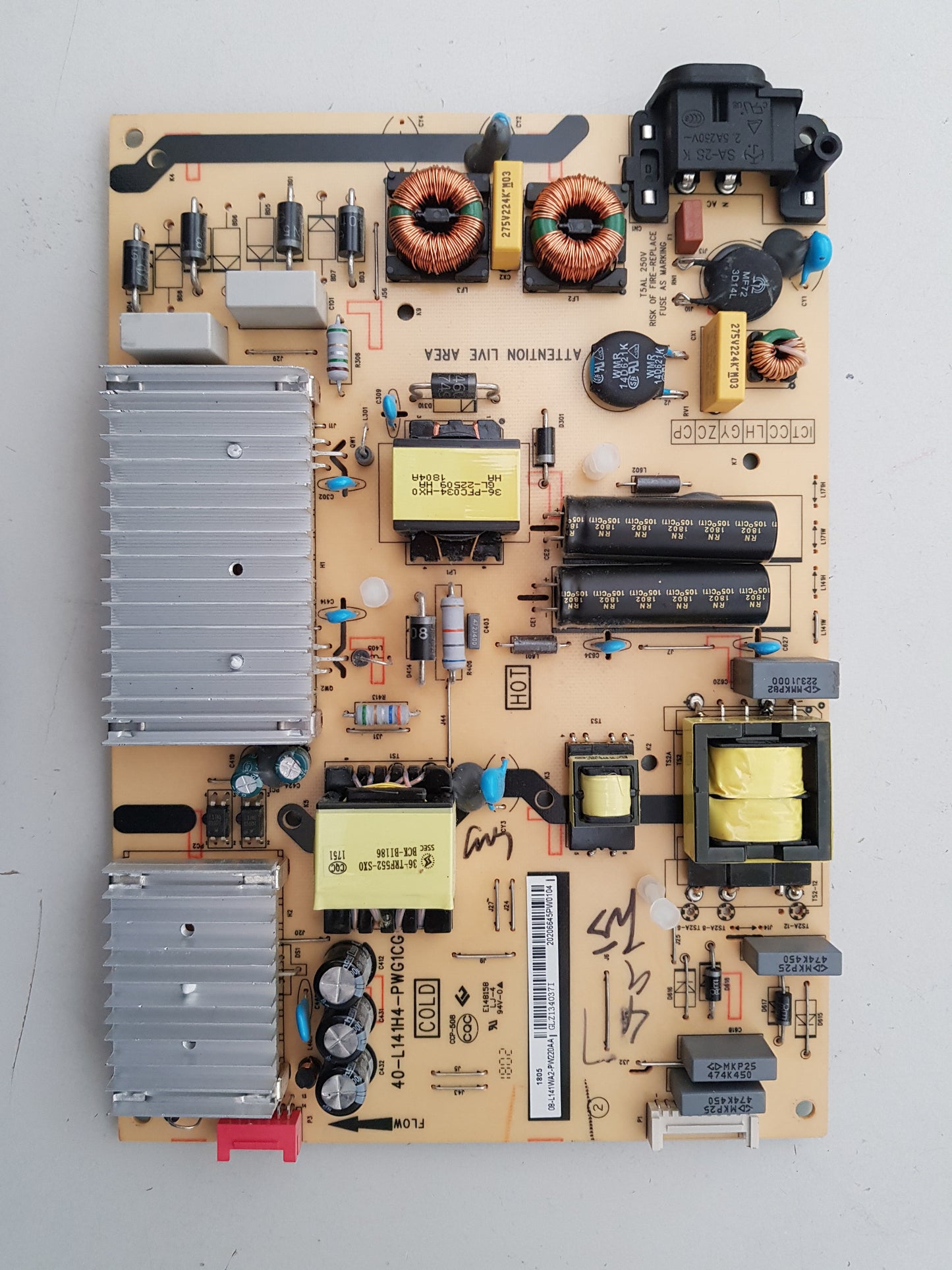 TCL 55P20US POWER SUPPLY BOARD 08-L141WA2-PW220AA 40-L141H4-PWC1CG