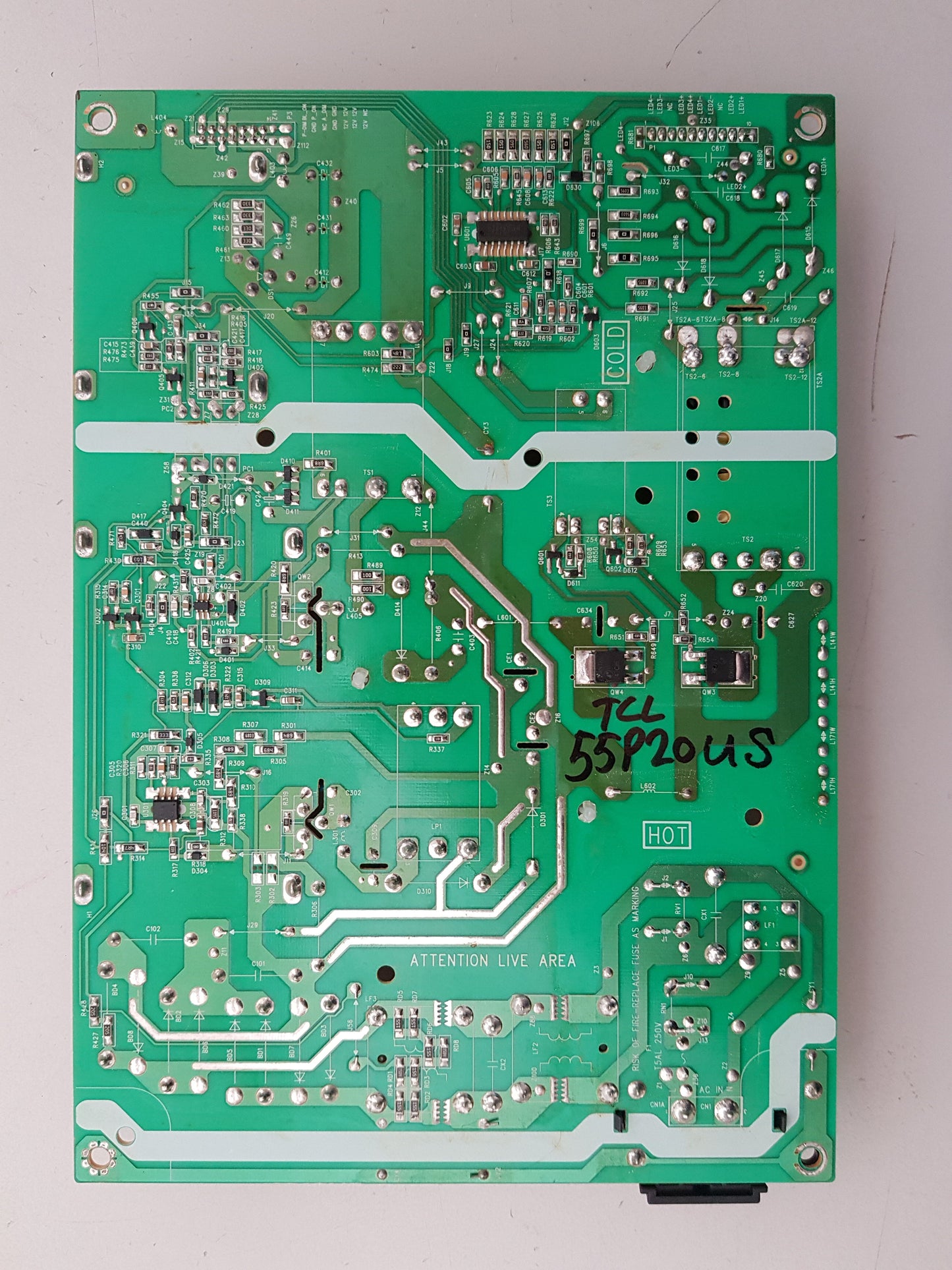 TCL 55P20US POWER SUPPLY BOARD 08-L141WA2-PW220AA 40-L141H4-PWC1CG