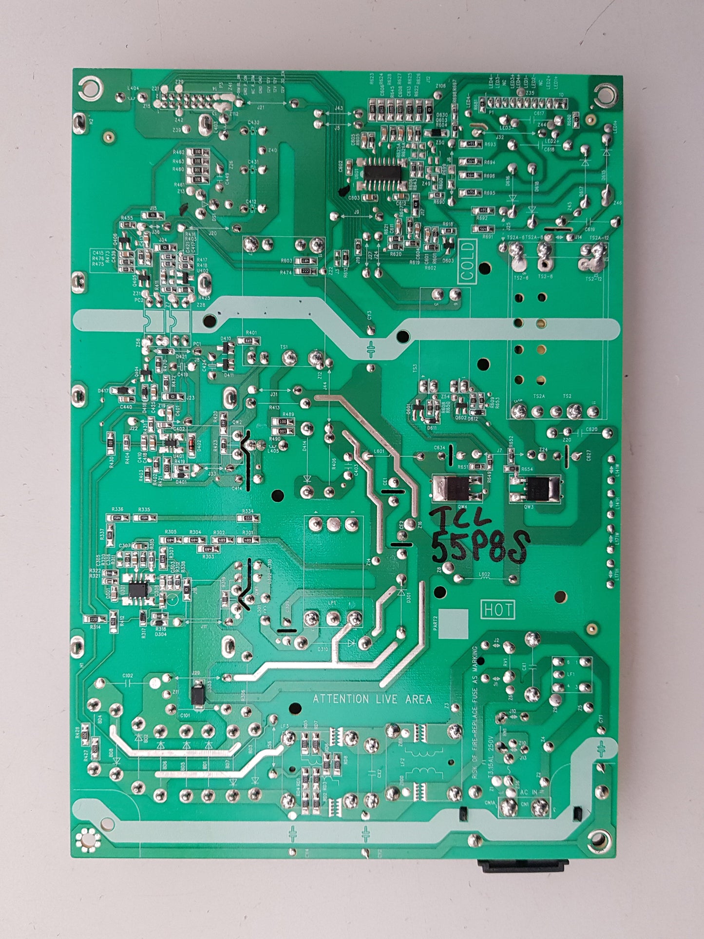TCL 55P8S POWER SUPPLY BOARD 40-L171W4-PWA1CG 08-L171W94-PW200AA