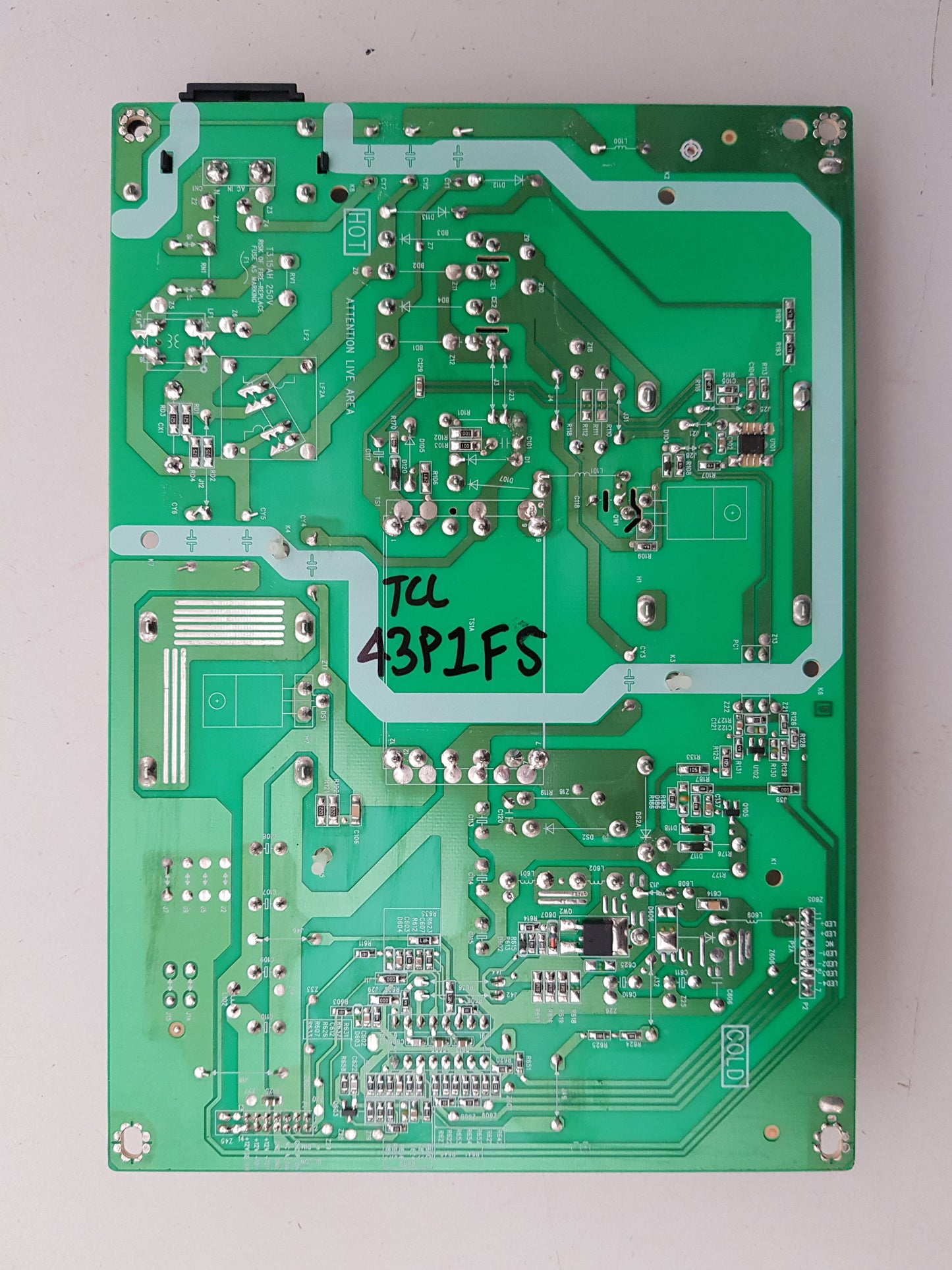 TCL 43P1FS POWER SUPPLY BOARD 40-LC9B17-PWD1CG 08-LC911AE-PW200AA