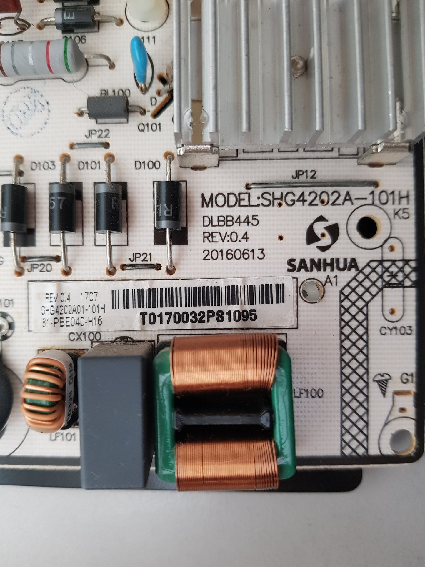 TCL 43S6000FS POWER SUPPLY BOARD SHG4202A01-101H 81-PBE040-H16
