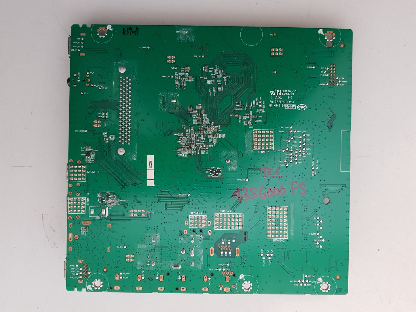 TCL 43S6000FS MAIN BOARD MT565C1/S1 40-MT565S1-MAC2LG V8-T56FS01-LF1V408