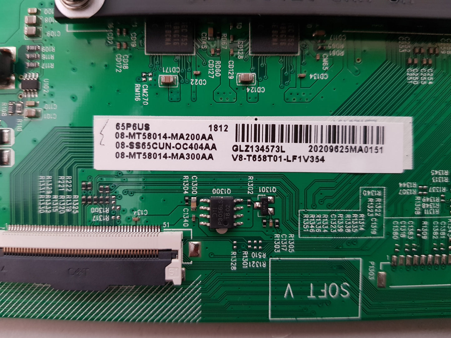 TCL 65P6US MAIN BOARD 08-MT58CU-MAB45G V8-T658T01-LF1V354 MT58CU