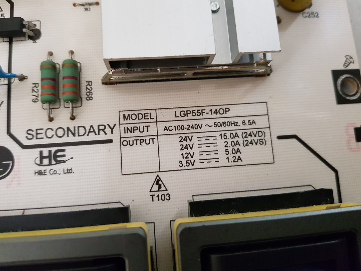 LG 55EC930T POWER SUPPLY BOARD EAY63348801 LGP55F-14OP