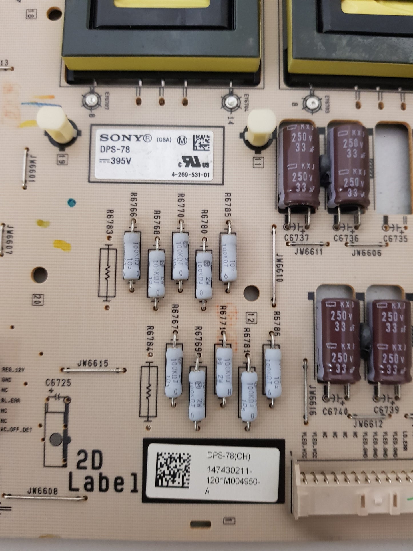 SONY KDL- 55EX720 G8 POWER SUPPLY BOARD DPS-78 (CH) 1-884-408-11