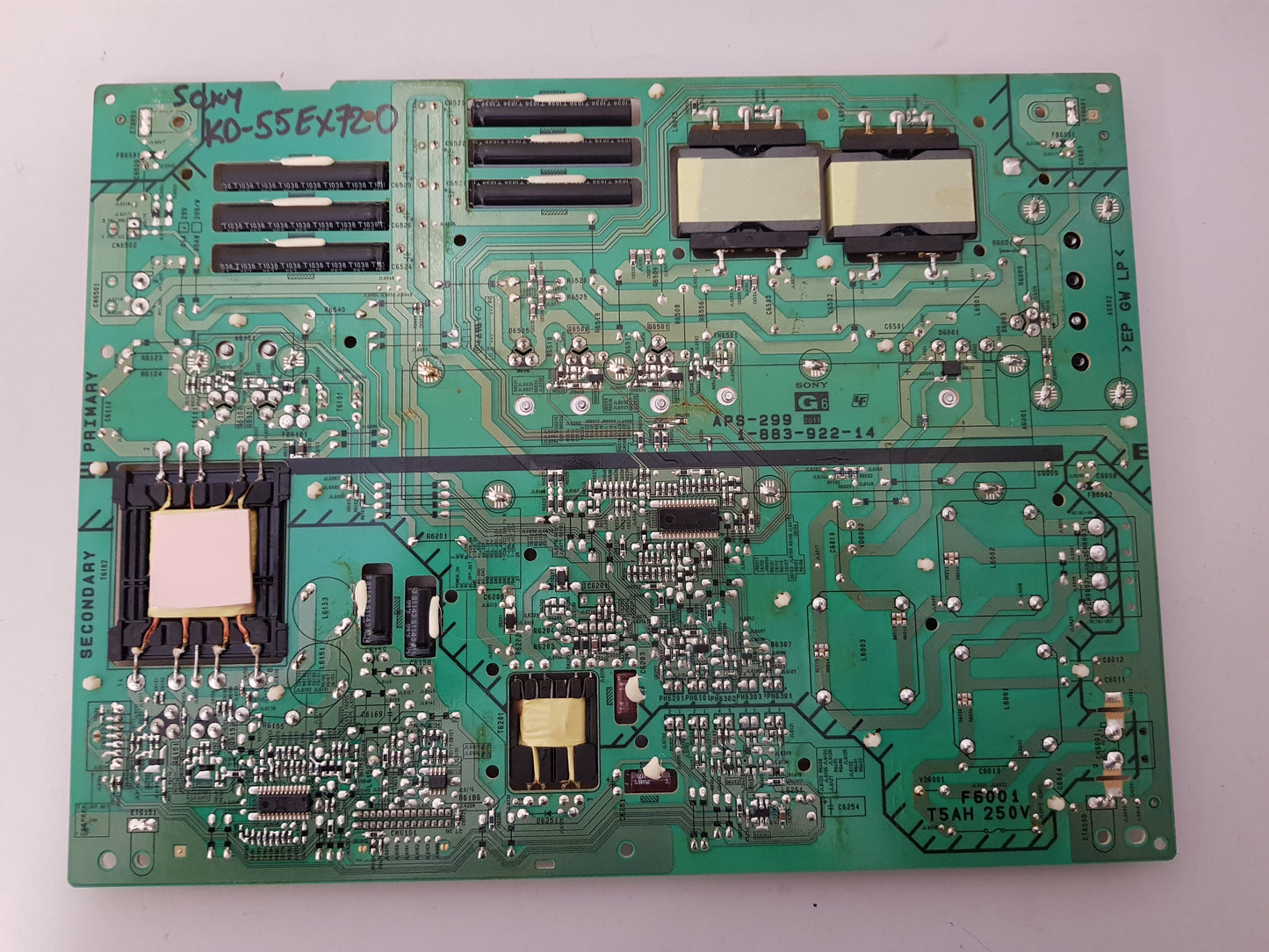 SONY KDL- 55EX720 G6 POWER SUPPLY BOARD APS-299 (CH) 1-883-922-14