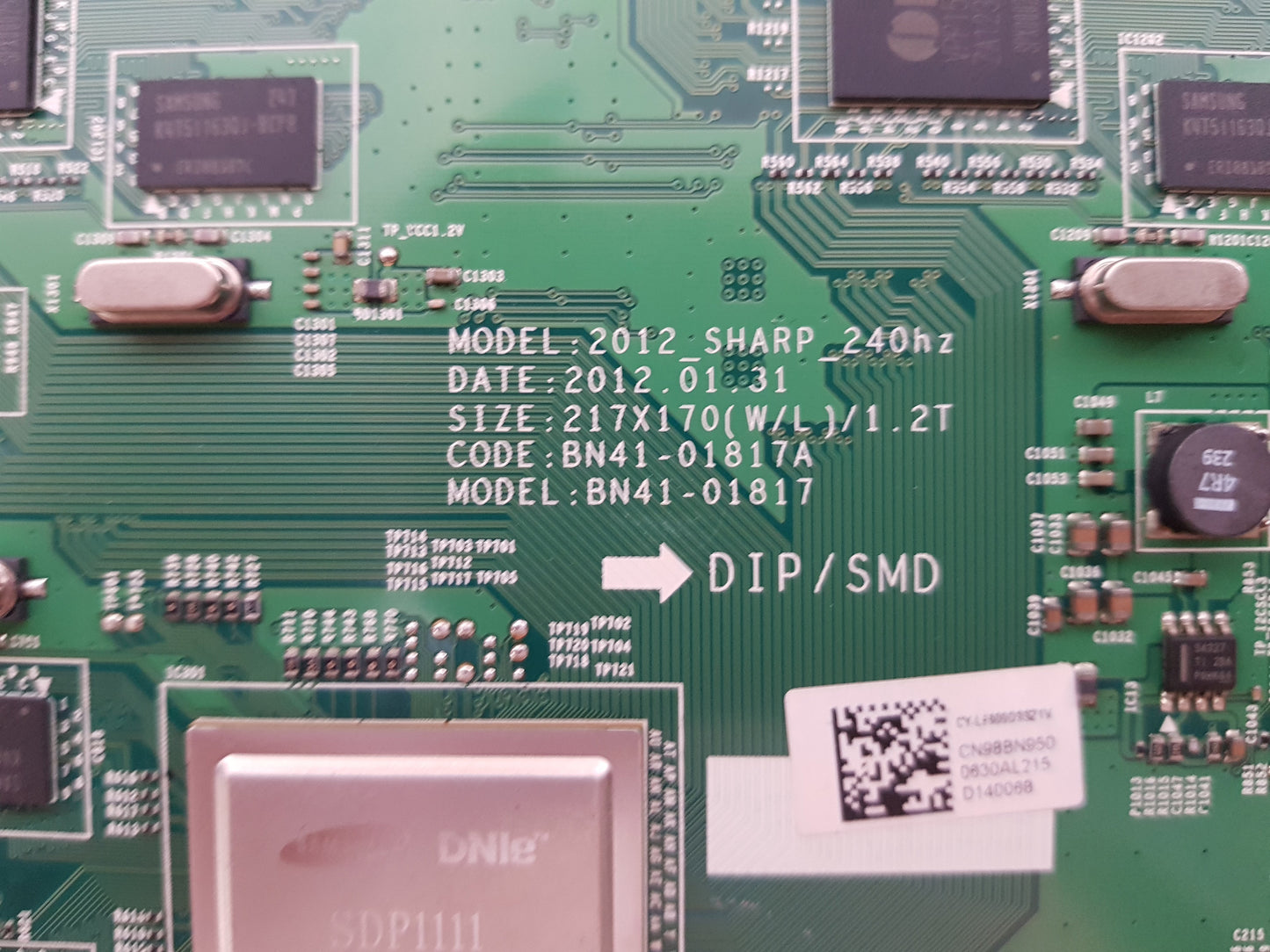 SAMSUNG UA60ES8000 T-CON BOARD BN95-00630A BN41-01817A